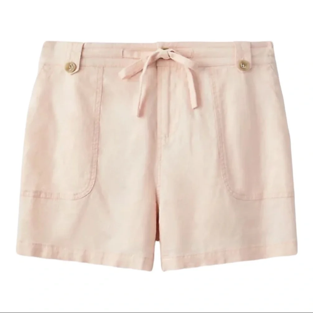 Torrid Blush Pink Linen Blend Drawstring Shorts Size 14 Plus